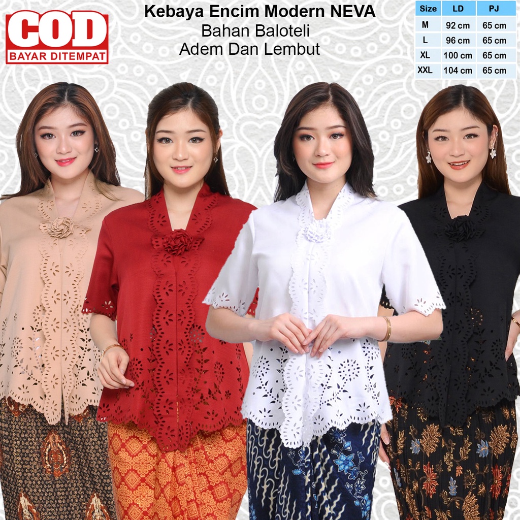 Atasan Kebaya Encim Modern Terbaru / Kebaya Wisuda Elegan / Kebaya Moderen Neva / Kebaya Tunangan Mewah