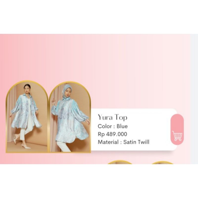 preloved yura top blue ukuran s buttonscarves x vone