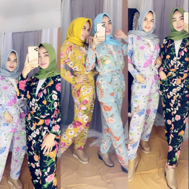 SET BAJU WANITA ATASAN BAWAHAN SETELAN STELAN CELANA  