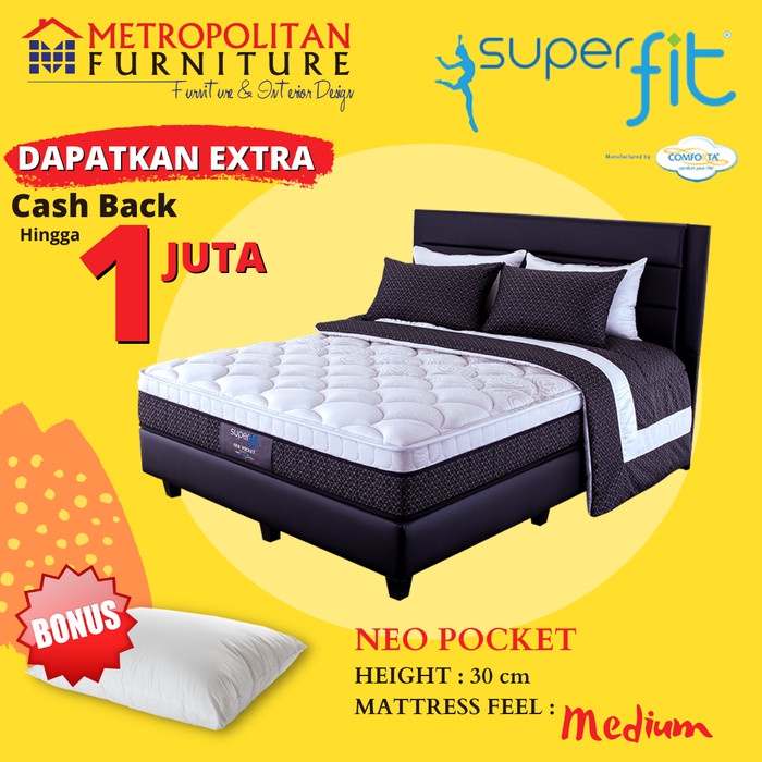 Kasur Springbed Comforta SuperFit Neo Pocket Full Set