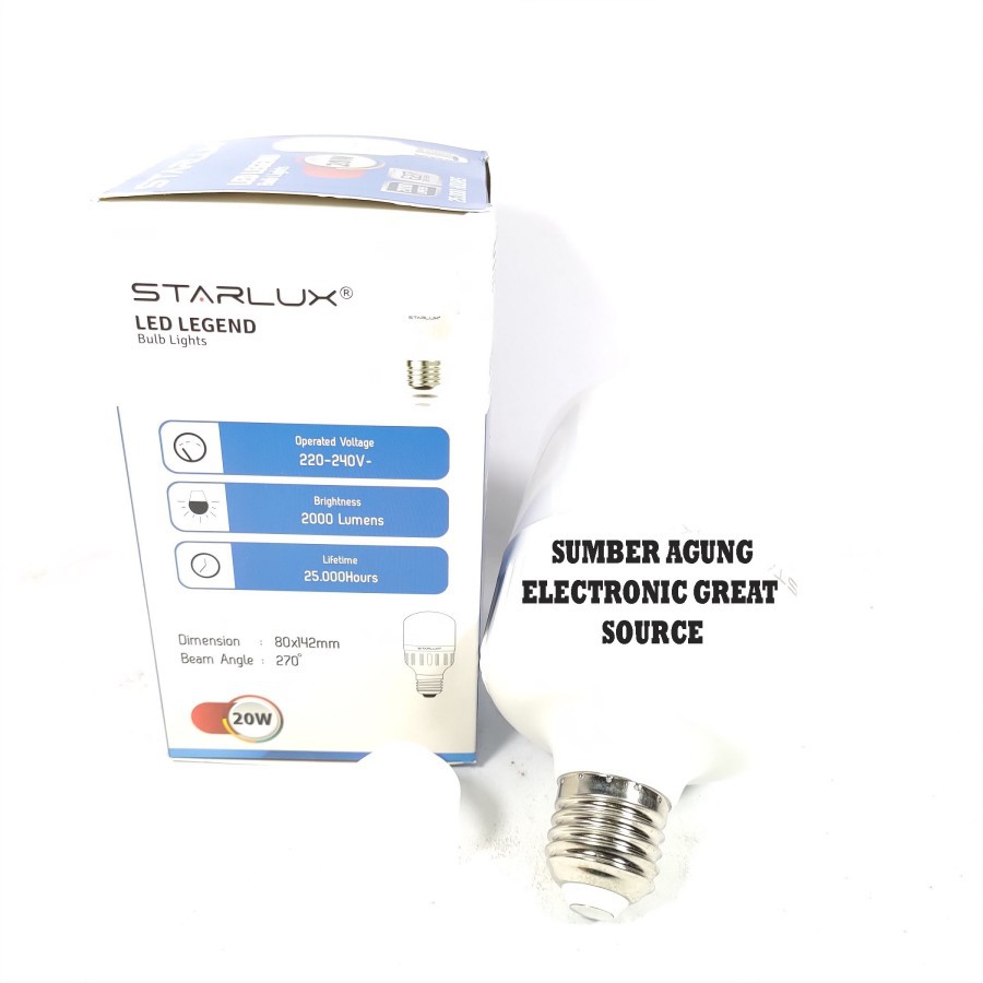 Lampu LED Legend Starlux 20W Tabung ST5520 2000Lumens E27 Putih 6500K