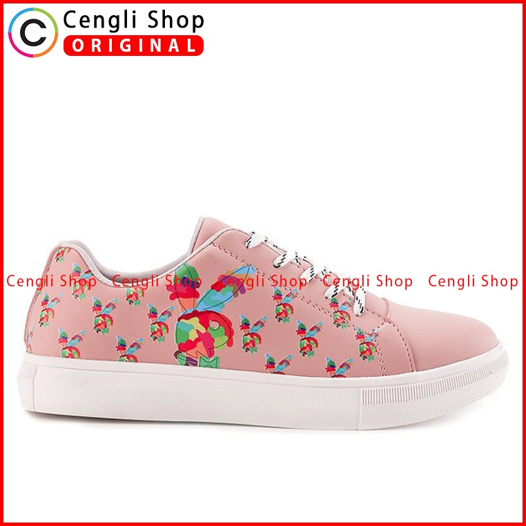 SEPATU SNEAKER PLAYBOY WANITA ORIGINAL CASUAL KETS BRANDED PINK PLW03