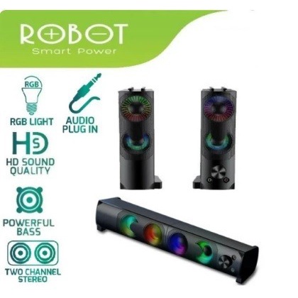 ROBOT Speaker RS300 E-Sports Gaming PC Laptop & Smart Phone Soundbar With RBG Lightning Effect ORI