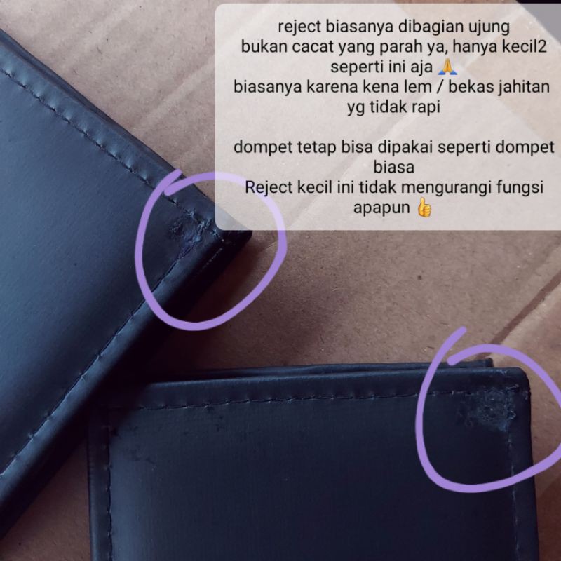 (REJECT / DEFECT) Dompet Pria Lipat Kulit Sintetis Murah-6