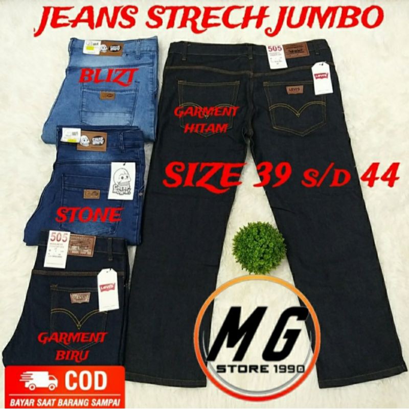 CELANA JEANS PANJANG JUMBO BIG SIZE STREET SLIM FIT PRIA LAKI LAKI