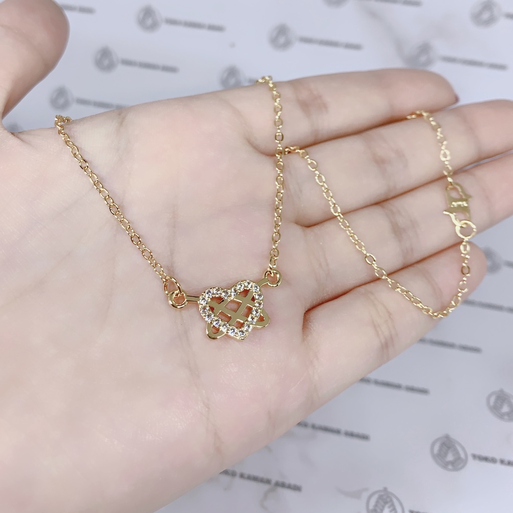 Xuping Gold Perhiasan Fashion Kalung Wanita Liontin Permata Mewah Anti Karat *43