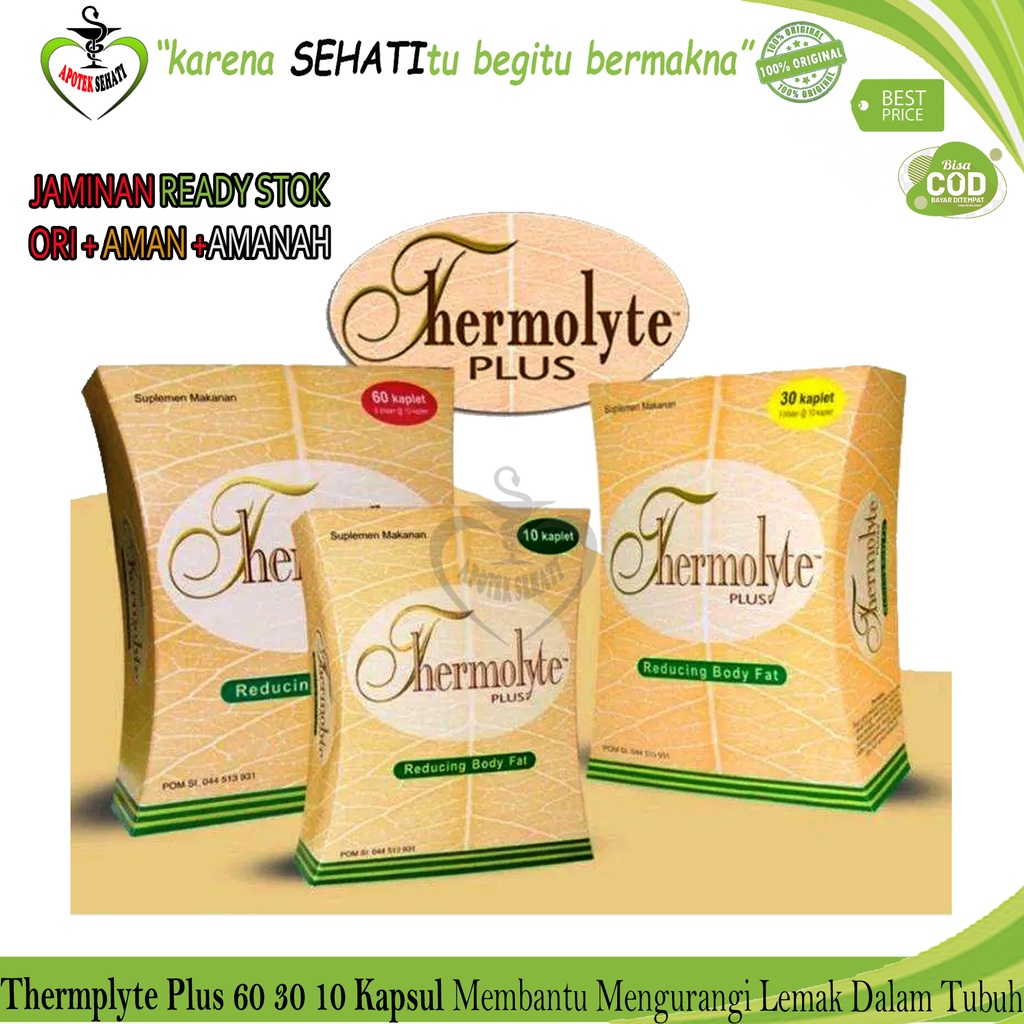 Original Thermolyte Plus Kapsul Suplemen Diet Herbal Pelangsing Tubuh