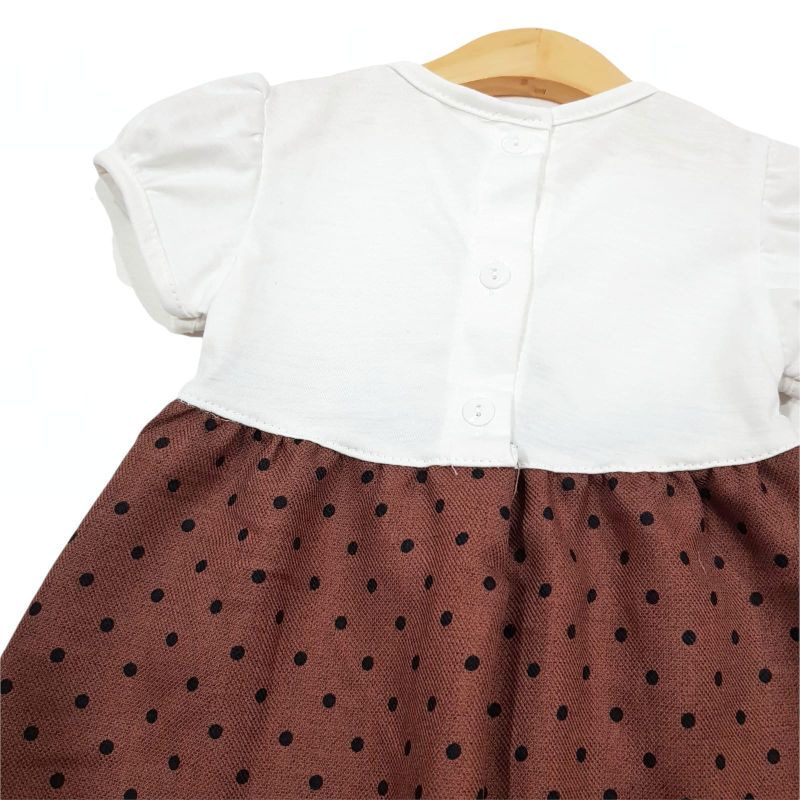 DRESS FASHION ANAK PEREMPUAN 1 TAHUN MOTIF POLKADOT PITA