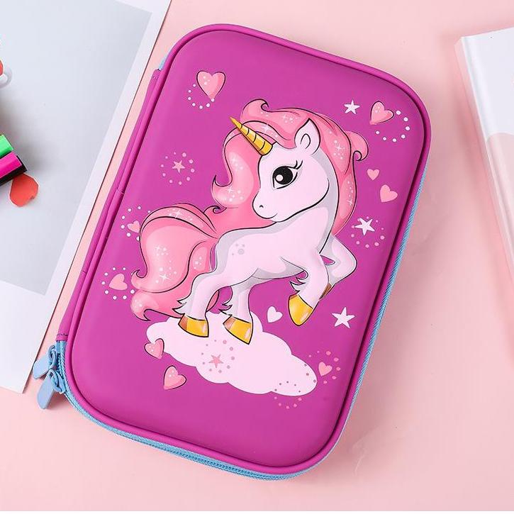 

[KODE 7LNEB] Tempat pensil unicorn kotak pensil pensil case hardtop 3D unicorn lucu