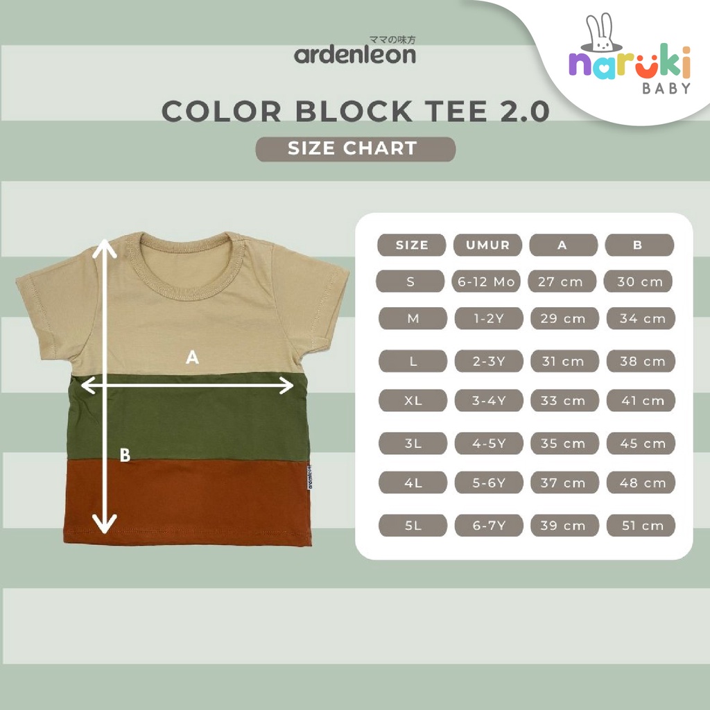 Arden Leon Unisex Color Block Tee 2.0 Kids Ardenleon Baju Atasan Anak