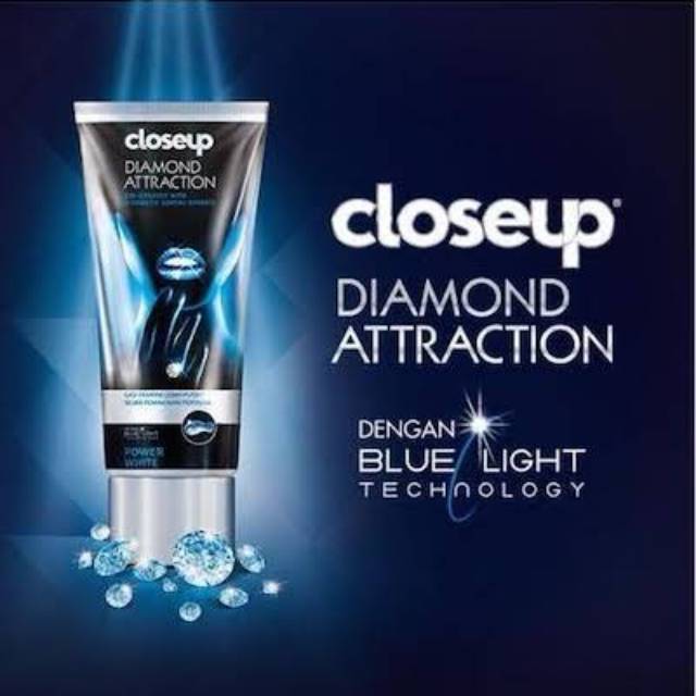 Close Up Diamond Attraction 100gr Power White - Natural Glow - Natural Smile