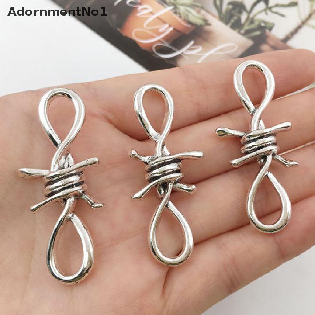 (AdornmentNo1) 10pcs / Set Gelang Tangan Kawat Berduri Warna Gold / Silver Untuk Perhiasan Wanita DIY