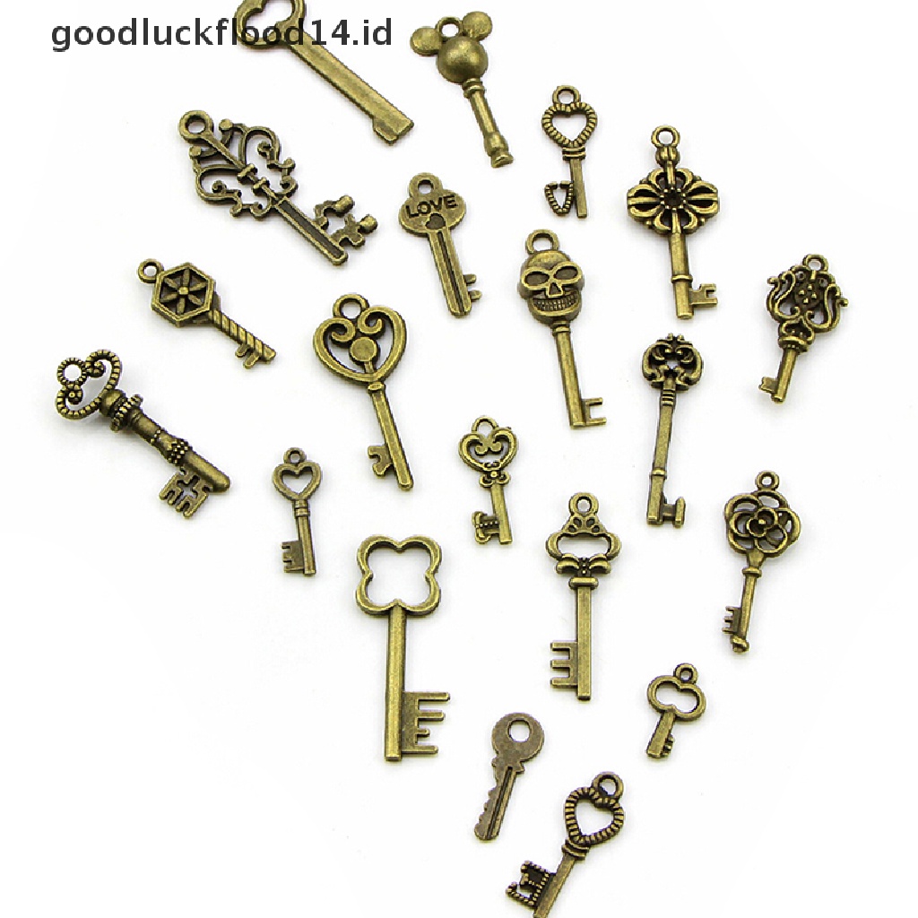 [OOID] 50PCS DIY Mixed Vintage Key Charms Pendant Steampunk Bronze Jewelry Findings ID