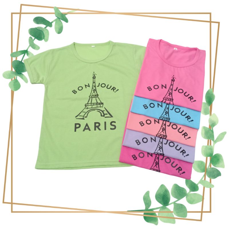 P007 KAOS ANAK MOTIF PARIS USIA 3-10 TAHUN ATASAN ANAK UNISEX BAJU ANAK PEREMPUAN ANAK LAKI-LAKI BAJ