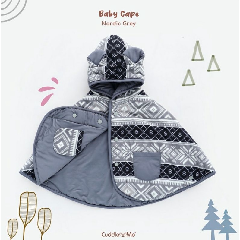 CUDDLEME BABYCAPE SELIMUT JAKET BOLAK BALIK MANTEL KOREA KADO BAYI-Nordic grey