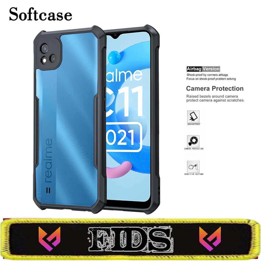 PROMO Paket 2 IN 1 Case Realme C11 2021 Softcase Fusion Xundd Armor Transparant Free Anti Gores Layar Premium Quality