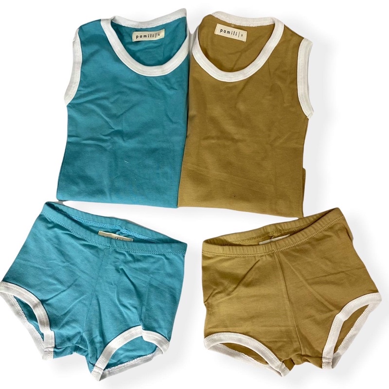 setelan singlet anak laki perempuan usia 1-5 tahun baju pantai singlet baju bayi