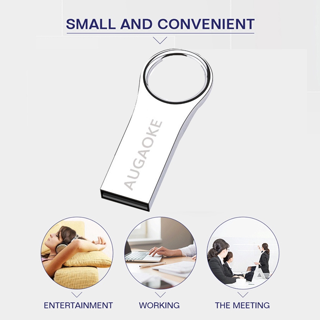 Huluboy Flashdisk USB Plug &amp; Play Bahan Logam Kapasitas 8 / 16 / 32 / 64 / 128GB Untuk Mobil