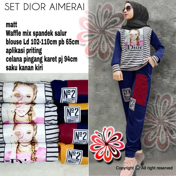 SET DIOR / FASHION WANITA / FASHION MUSLIM / BLOUSE MUSLIM / ATASAN