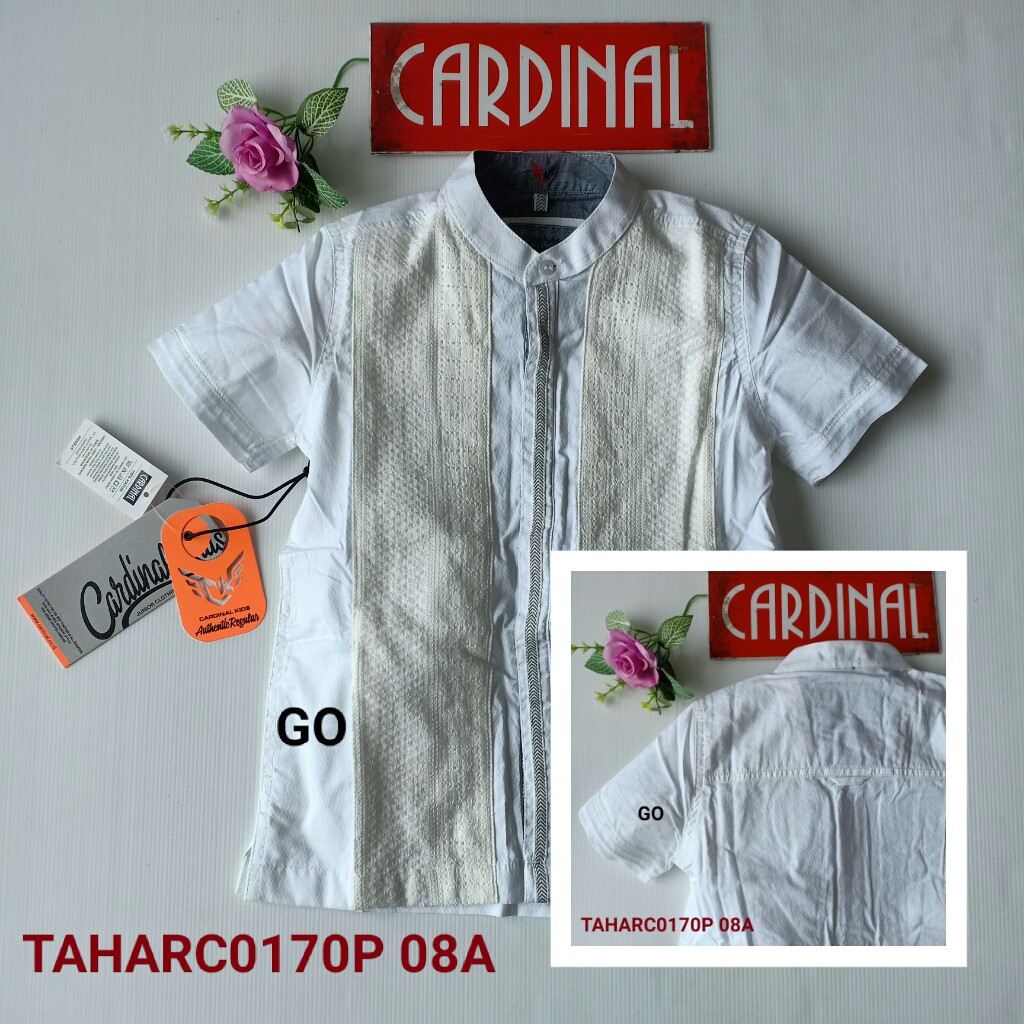 gos CARDINAL KIDS KEMEJA KOKO Anak Baju Muslim Pakaian Atasan Taqwa Anak Laki Laki Lengan Pendek