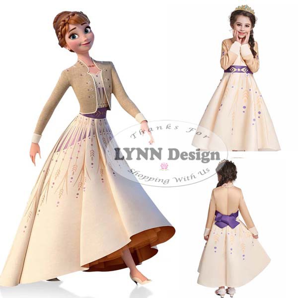 Baju Dress Kostum Princess Frozen 2 Anna Elsa Anak_Cerianti