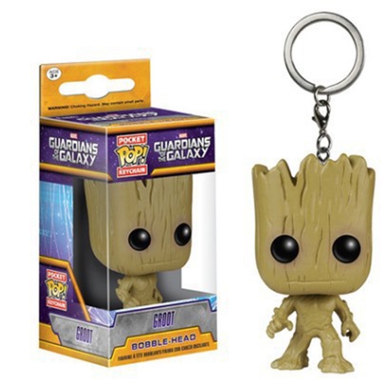 Gantungan Kunci Funko POP Avengers Groot Star-Lord Thor Bahan PVC Untuk Hadiah