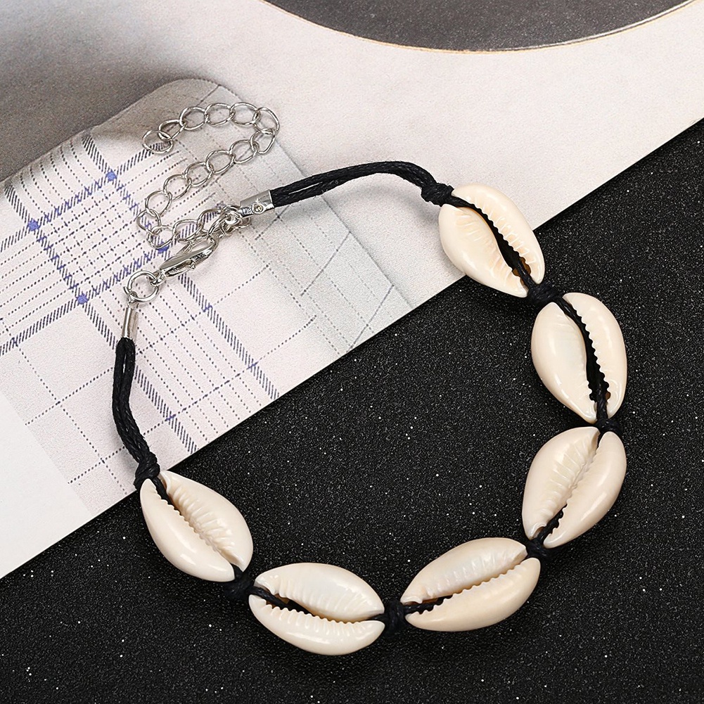 Hu Hu Hu Hu Hu Alat Bantu Pasang Kacamata♡ Gelang Tali Serut Adjustable Dengan Charm Kerang Cowrie Gaya Bohemia Untuk Wanita