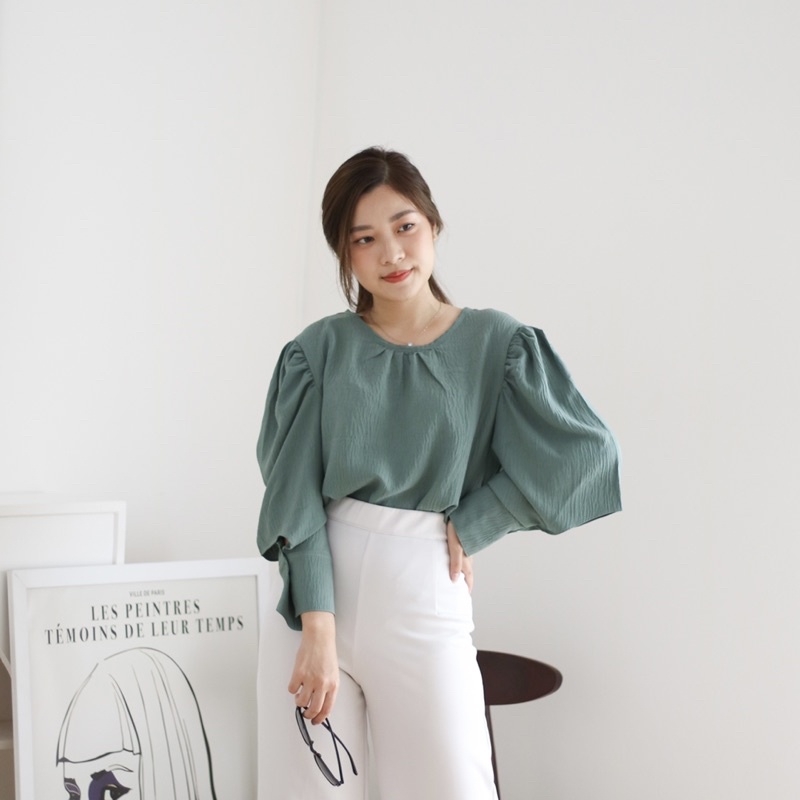 MSMO Denise Blouse Puffy Sleeve / Atasan Wanita / Blouse Wanita / Kaos Wanita / Top Wanita / Blouse Wanita-2