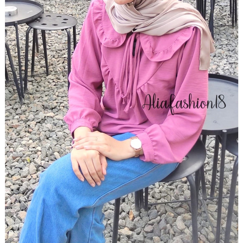 DELOFA BLOUSE/BLOUSE WANITA/BLOUSE BAHAN CRINKLE/BLOUSE