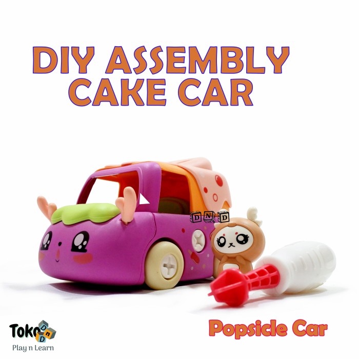 Kado Mainan Anak DIY Assembly Cake Car Food Truck Mobil Bongkar Pasang Popsicle