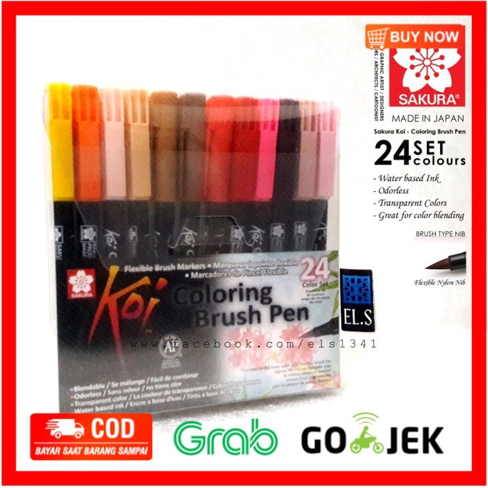 

(BISA COD) Sakura Koi Coloring Brush Pen - 24 Color Set