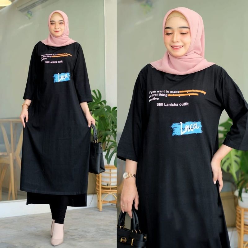 ELIZA MIDI//LONGTUNIK VIRAL KEKINIAN 2022 BAHAN COMBED 24S MIX SABLON//MIDIDRESSKEKINIAN//TUNIKTERBARU//TUNIKTERLARI