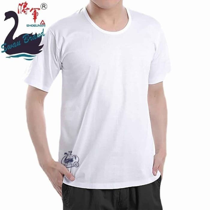 Kaos Oblong Swan Brand - Kaos Dalam Oblong Pria Swan - Putih