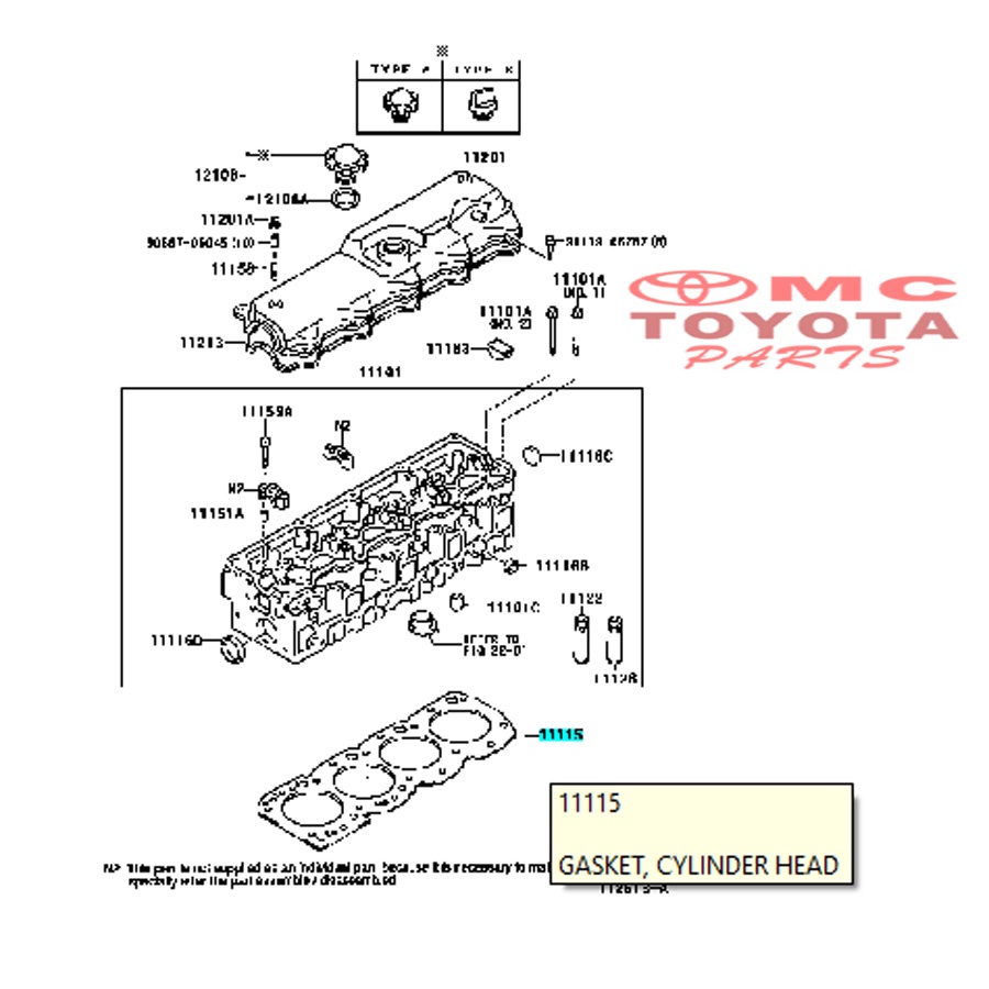 Paking Packing Gasket Cylinder Head KIjang EFI Hilux Hiace Commuter 11115-75010