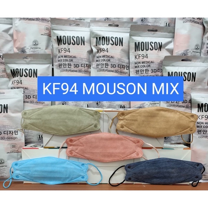 Masker kf 94 dan KN95 mouson, we mask original isi 10/bks