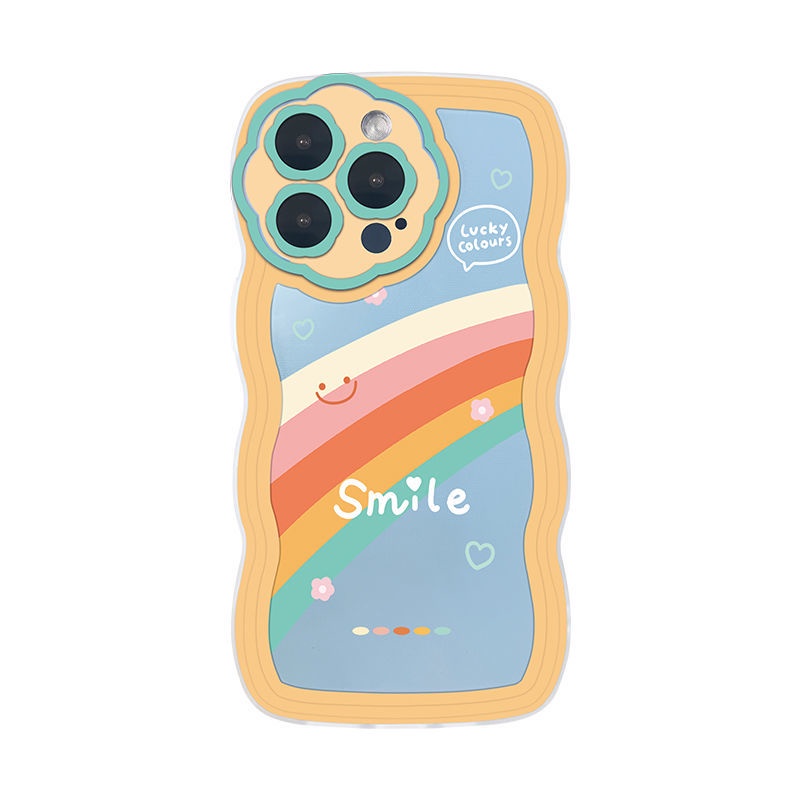 Case Motif Smiley Face Warna Pelangi Untuk iPhone 12 13 11 Pro Max X Xs Max Xr Asu5