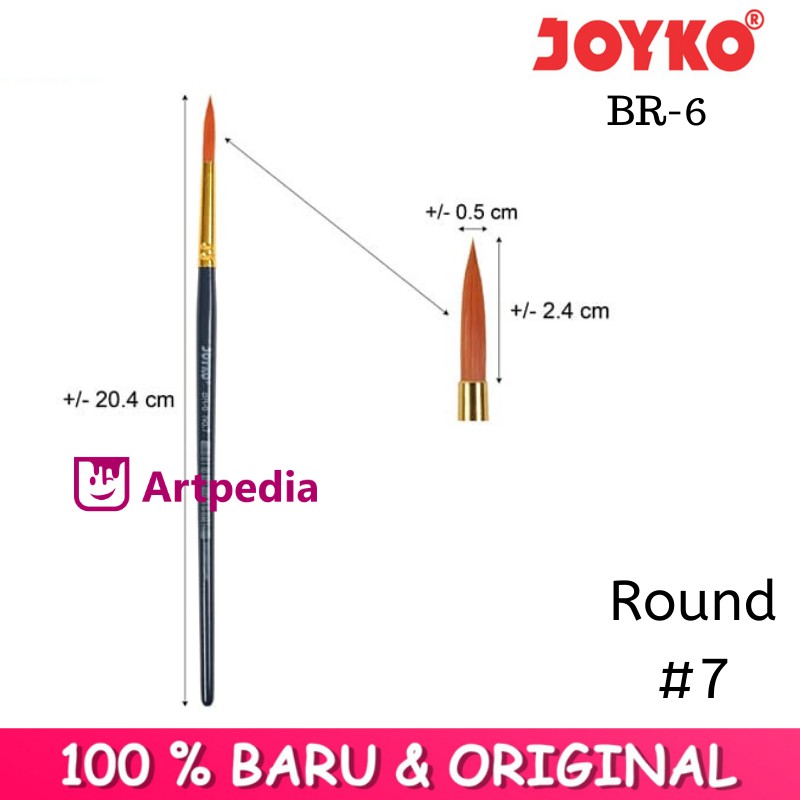 

Kuas Lukis Joyko BR-6 No.7 / Joyko Art Brush Round No.7 / Kuas Joyko