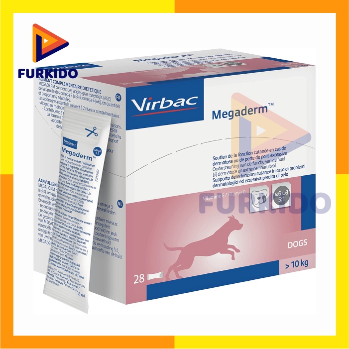 Virbac Megaderm Sachet 8 ml / Vitamin Bulu Anjing Kucing