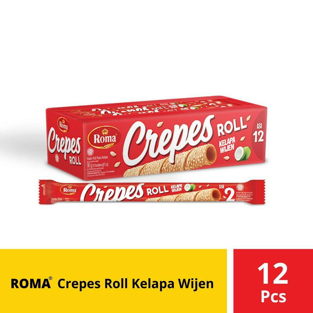 

Roma Crepes Roll Kelapa Wijen 12 Pcs @7,5 Gr