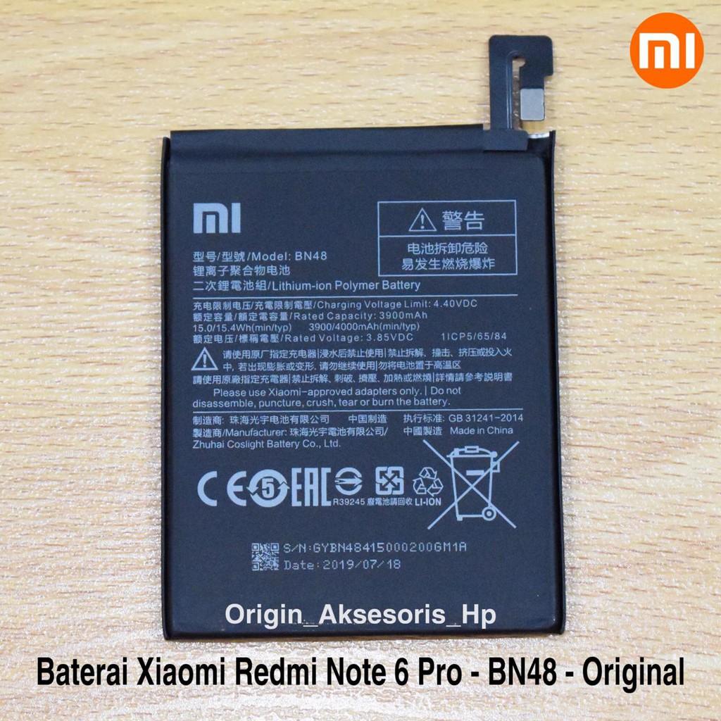 Baterai Xiaomi Redmi Note 6 Pro BN48 Original Batre Hp BN 48 | Shopee