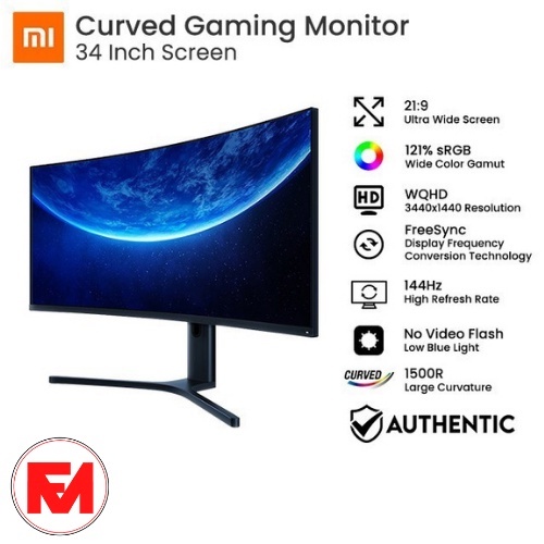Monitor Xiaomi Gaming Monitor Curved 34 Inch 144Hz WQHD 3440 * 1440