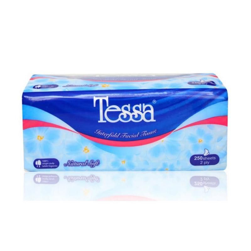 Tisu Tessa Interfold Facial Tissue 250 Sheets 2 Ply Tisu Wajah