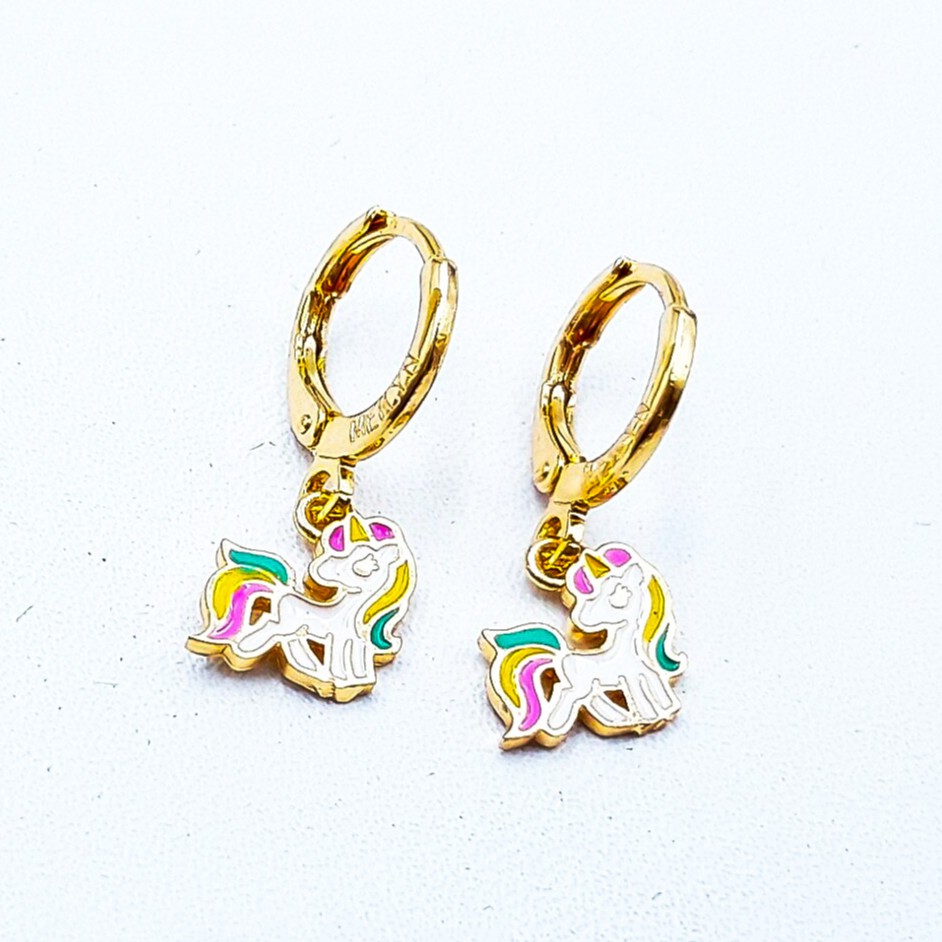 Anting Anak Kuda Poni Rainbow Gold