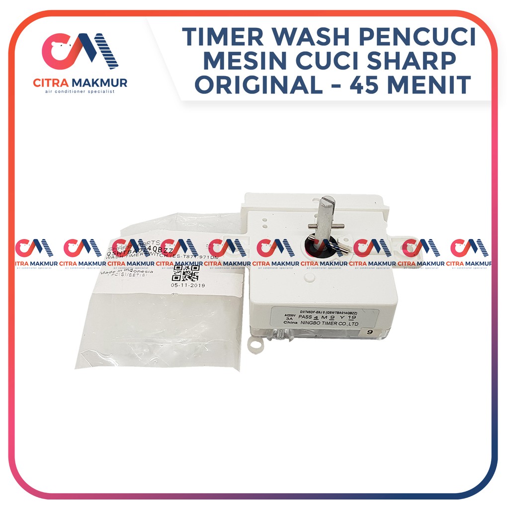 Timer Pencuci Sharp Wash Original Asli Mesin Cuci hitam 3 terminal dua kaki Otomatis 45 menit