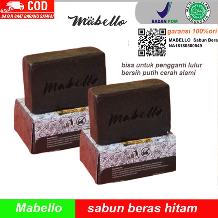 sabun pemutih badan dan wajah sabun beras hitam mabello sabun bedda lotong mabello mabelo halal dan BPOM