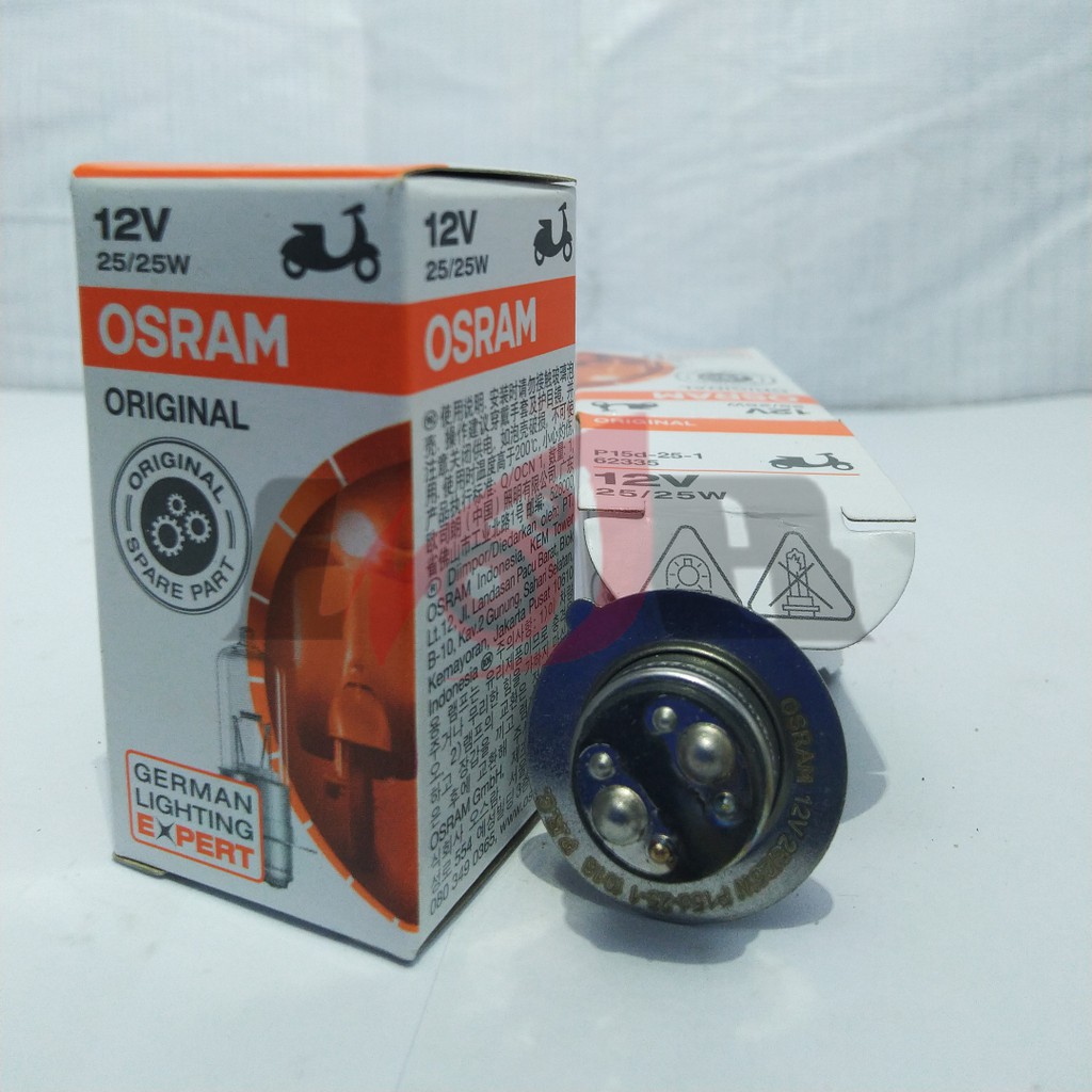 Original Osram Bohlam Halogen Lampu Depan Motor Bebek Matic H6 12v