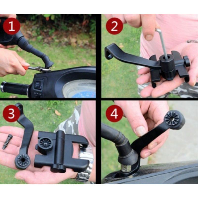 HOLDER C2 SPION MOTOR PHONE HOLDER UNTUK GRAB/GOJEK BAHAN FULL BESI