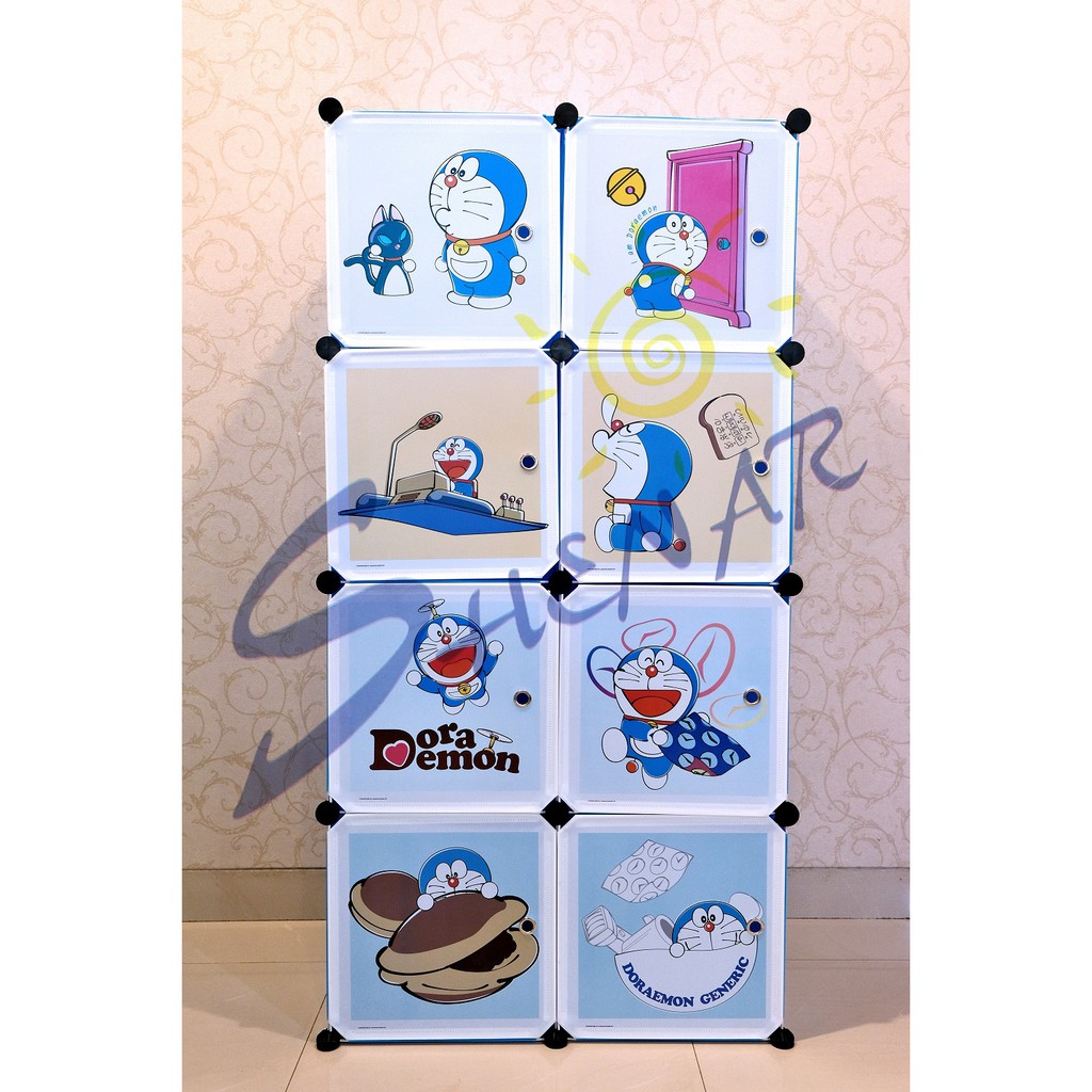 LEMARI PLASTIK DORAEMON  2X4 TINGKAT