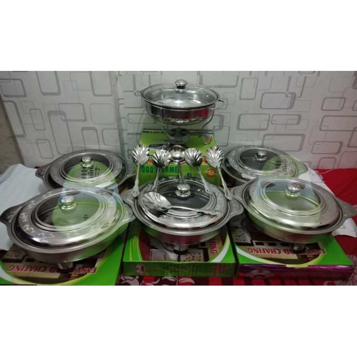 PRASMANAN SET BULAT STAINLESS WADAH SAJI