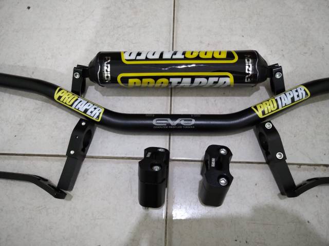 stang fatbar protaper carmichael evo tipe low plus hanguard  barpad set busa &amp; handgrip protaper